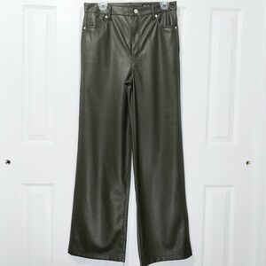 Blank NYC The Franklin Ribcage Wide Leg‎ Faux Leather Pants, Size 29